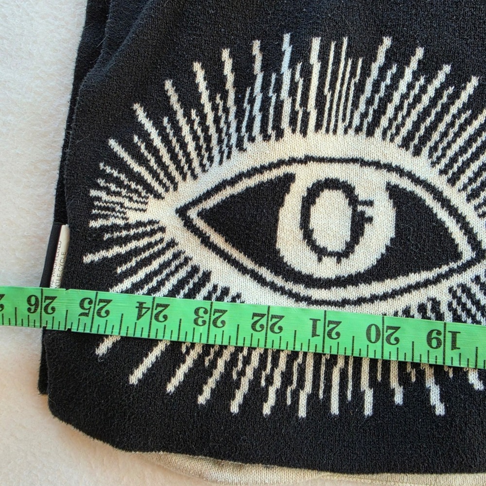Cynthia Rowley Curious New York Evil Eye Reversible Cotton Knit Throw Blanket - Picture 6 of 6